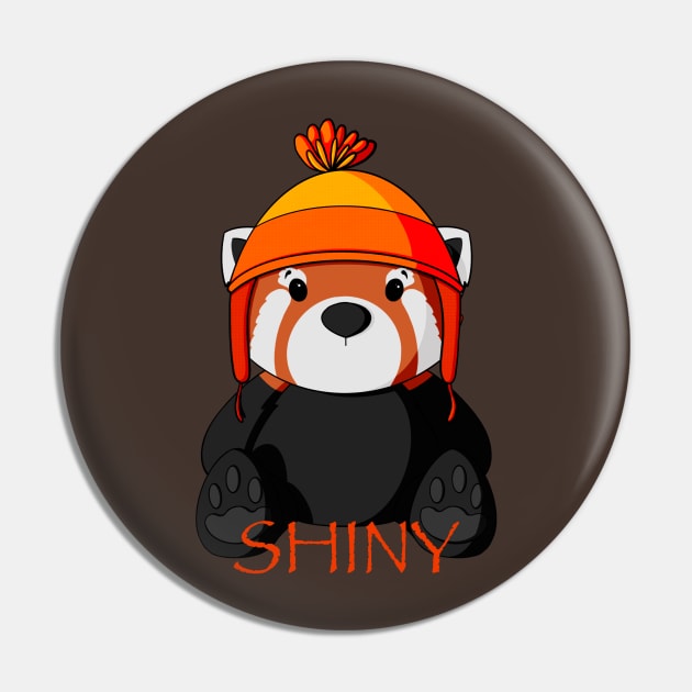 Shiny Red Panda Pin by Alisha Ober Designs