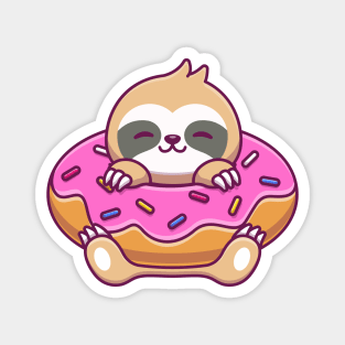 Sloth Inside Doughnut Balloon Magnet