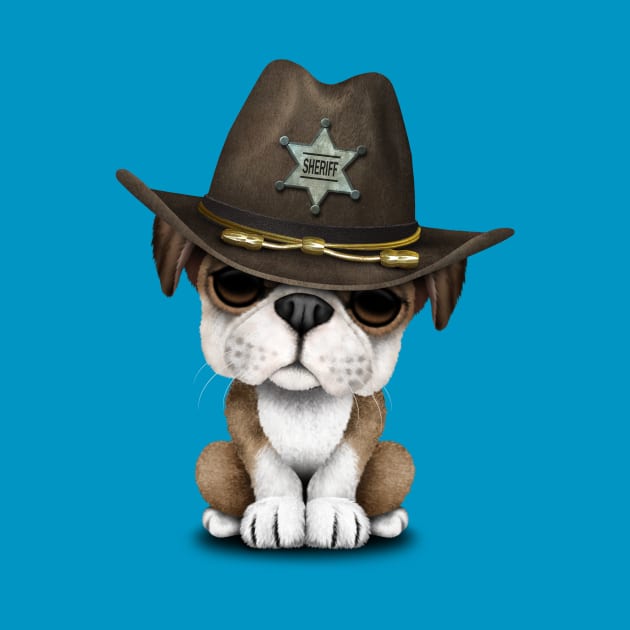 Cute British Bulldog Puppy Sheriff by jeffbartels