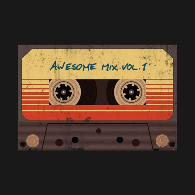 Awesome Mix Vol 1 Vintage Retro Guardians Of The Galaxy by Bigfinz