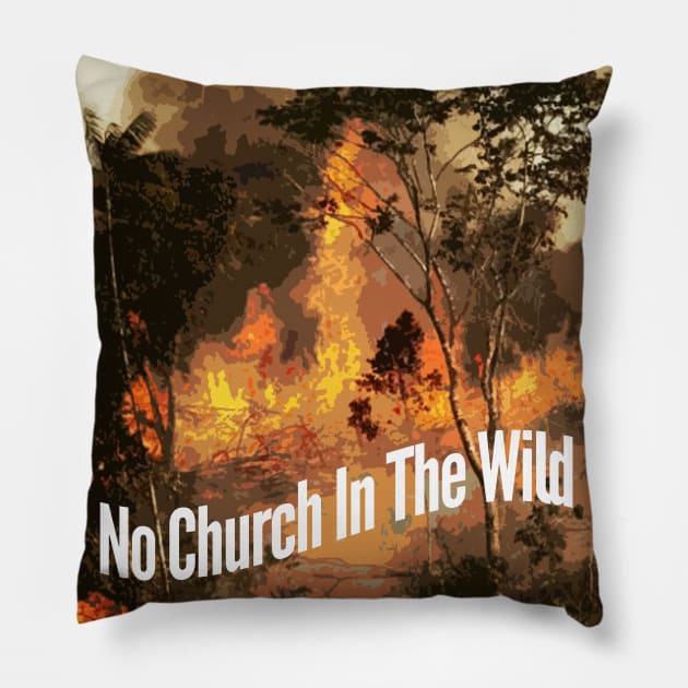 Amazon Forest Fire Pillow by CharlieCreator