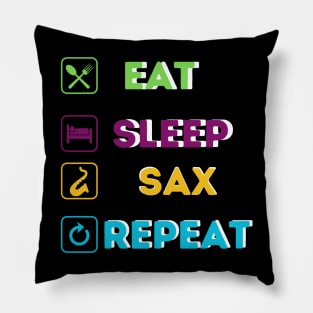 Funny eat sleep sax Pillow