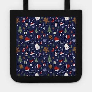 Winter christmas holiday pattern Tote