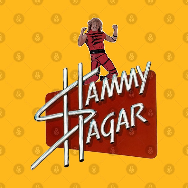 Sammy Hagar kneeling on Dollar Sign Logo by RetroZest