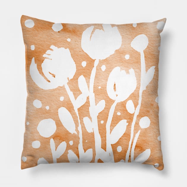 Valentine's Day Watercolor Love – orange Pillow by wackapacka