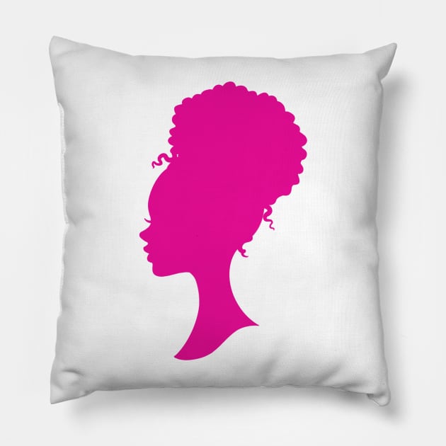 Hot Pink Black barbie silhouette Pillow by Juliet & Gin