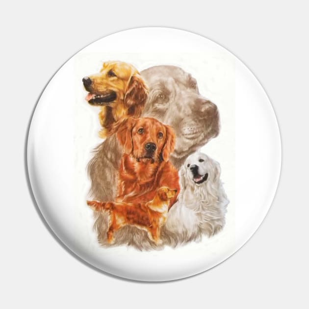 Golden Retriever Medley Pin by BarbBarcikKeith