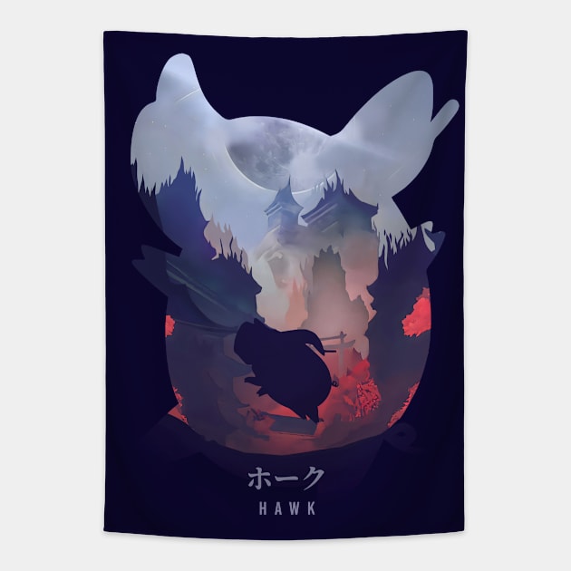 Hawk - Dark Illusion Tapestry by The Artz