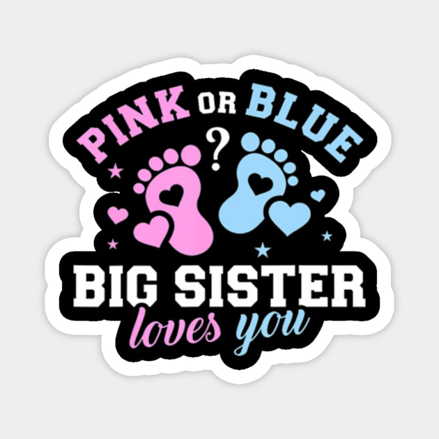 Gender Reveal Big Sister Family Magnet by Eduardo