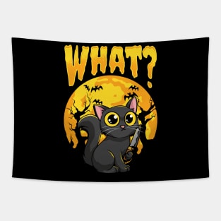 Murderous Cat - Creepy Cute Halloween Costume Gift Tapestry