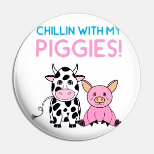 FUNNY Farm Animals Chillin With My Piggies - Funny Farm Animals Quotes Pin