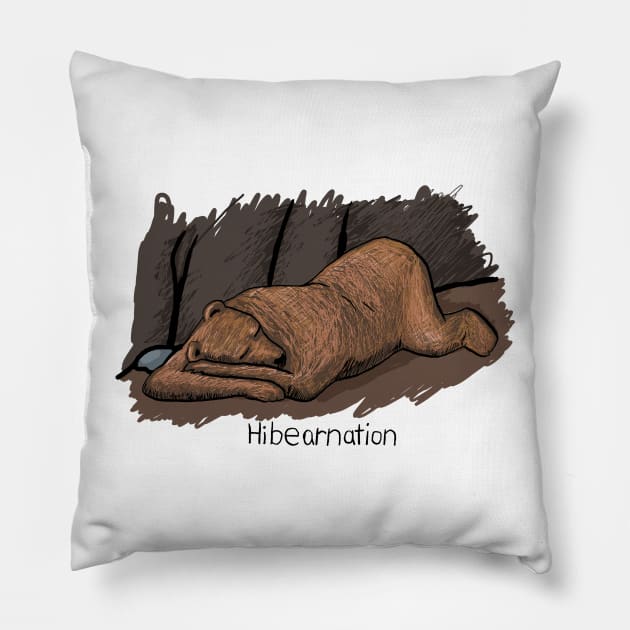 Hibearnation Pillow by KColeman