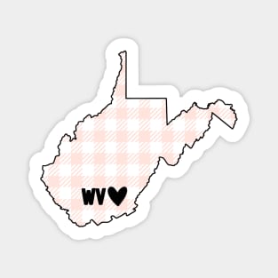 USA States: West Virginia (pink plaid) Magnet