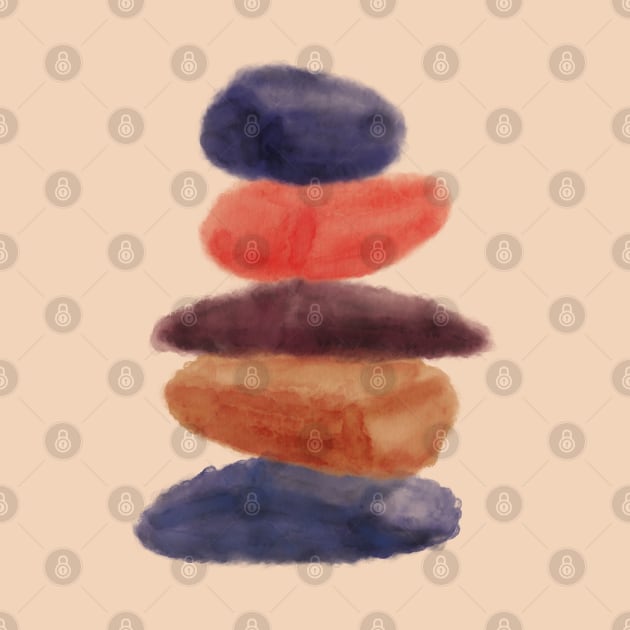 Watercolor Balancing Stones by SRSigs