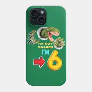 6th Birthday Dinosaur Phone Case