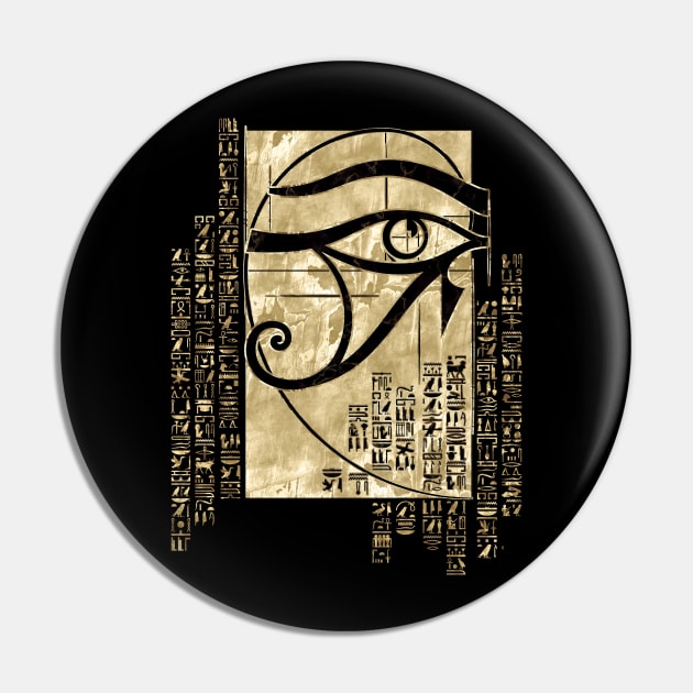 Egyptian Eye of Horus- Sacred Geometry Ornament Pin by Nartissima