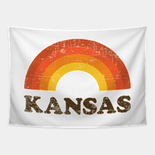 Vintage Kansas Souvenir Retro 60s Rainbow Tapestry