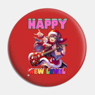 Kawaii, Anime Girl, Christmas, Happy New Level | Catsie Cat Pin