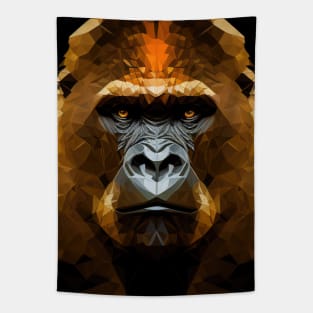 Triangle Gorilla - Abstract polygon animal face staring Tapestry