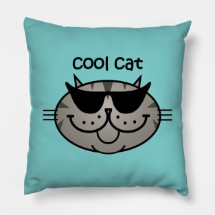 Cool Cat 2 - Grey Tabby Pillow