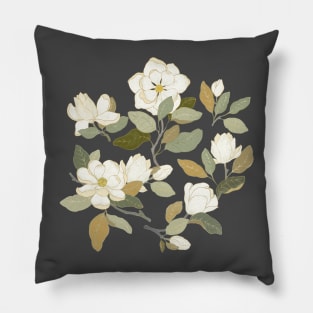 White magnolia flowers Pillow