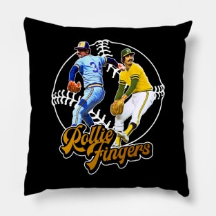 Retro Rollie Fingers Gold Tribute Pillow