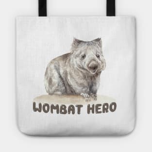 Wombat Hero Watercolor Illustration Tote