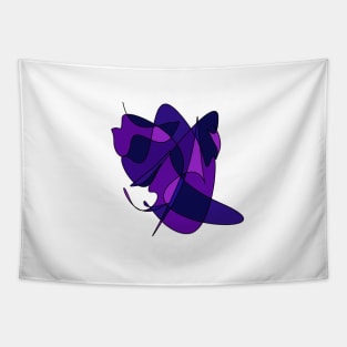 Abstract Lines And Curves In Purple And Blue Tapestry