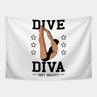 Womens Diving Dive Diva Springboard Platform Diver Tapestry