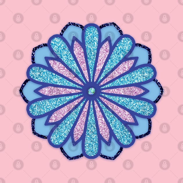 Blue flower mandala art by Hafsa_Aly