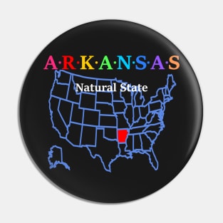 Arkansas, USA. Natural State (Map Version) Pin