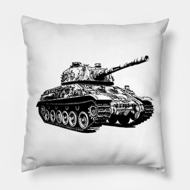 Tank Vintage // Pencil Sketch Pillow by Amor13Fati