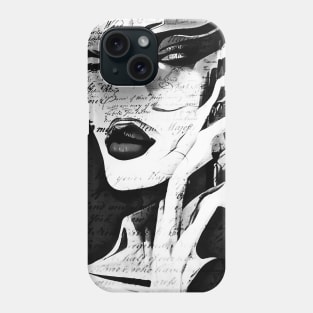 Lady in black and white Phone Case