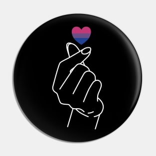 Bisexual Pride Flag Korean Love Sign Pin