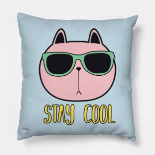 cool cat - cat with eyeglass Pillow