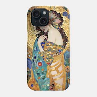 Gustav Klimt's Radiant Muse: Inspired Woman in Golden Splendor Phone Case