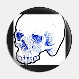 Blue Memento Mori Pin