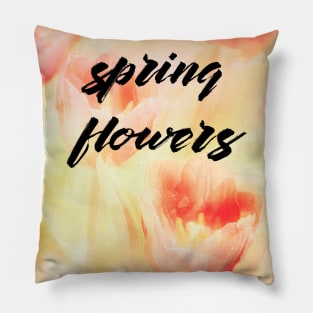 Tulips - Spring Flowers Abstract Pillow