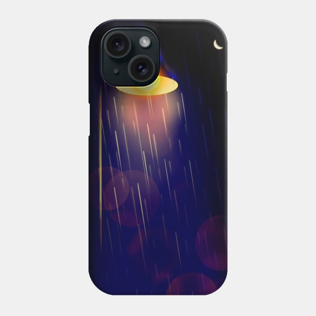 Rainy Day Streetlight Phone Case by FullMoon