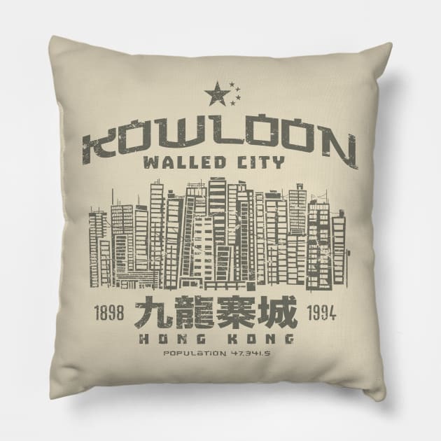 Kowloon Walled City Pillow by MindsparkCreative