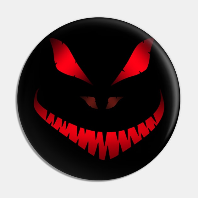 Halloween Scary Face Red Pin by Nerd_art