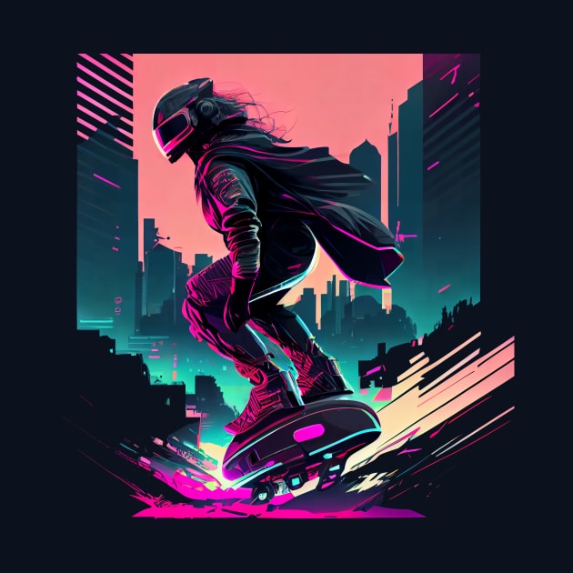 Futuristic Hoverboard Rider by entwithanaxe