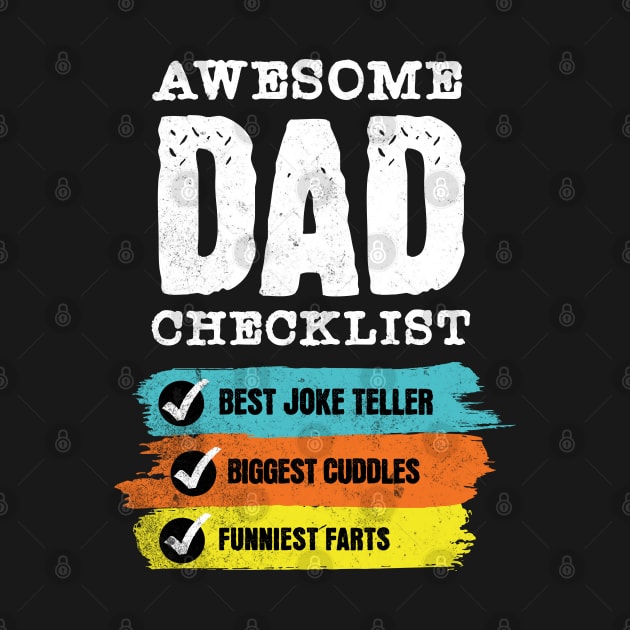 Awesome Dad checklist | Gift for Dad; fathers day gift; funny Dad gift; dad jokes; Dad; father; gift; by Be my good time