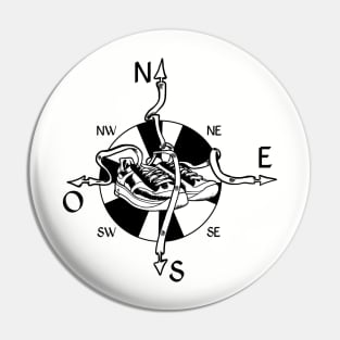 Running and compass in laces Pin