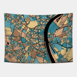 Cologne Map Pattern in Mid Century Pastel Tapestry
