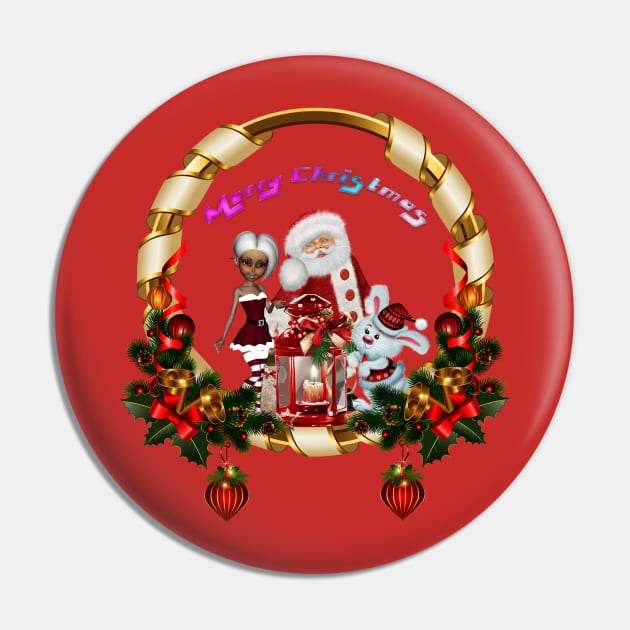 Santa Claus and cute elf wish you a merry christmas Pin by Nicky2342