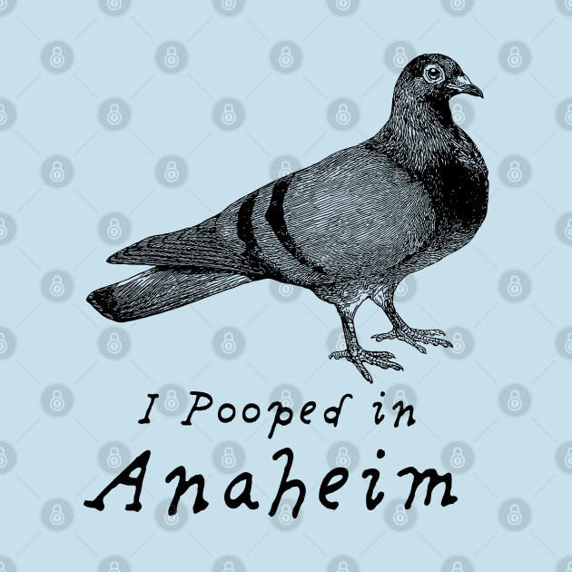 Disover I pooped in Anaheim, funny tee with pigeon design - Anaheim - T-Shirt