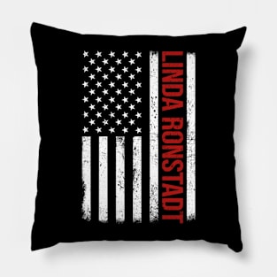 Graphic Linda Ronstadt Proud Name US American Flag Birthday Gift Pillow