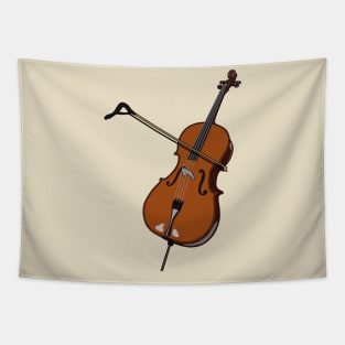 Cello cartoon illustration Tapestry