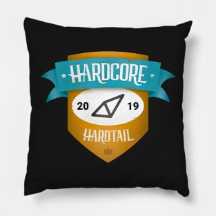 Hardcore Hardtail Retro Logo Pillow